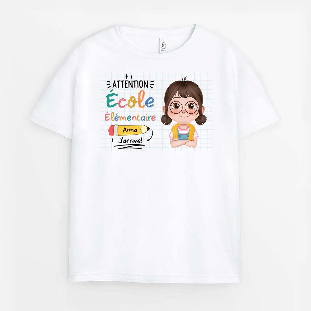 T Shirt Enfant Personnalisé - Attention la Maternelle
