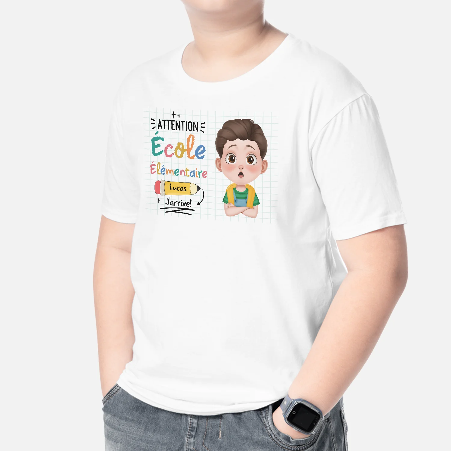 T Shirt Enfant Personnalisé - Attention la Maternelle - Image 2