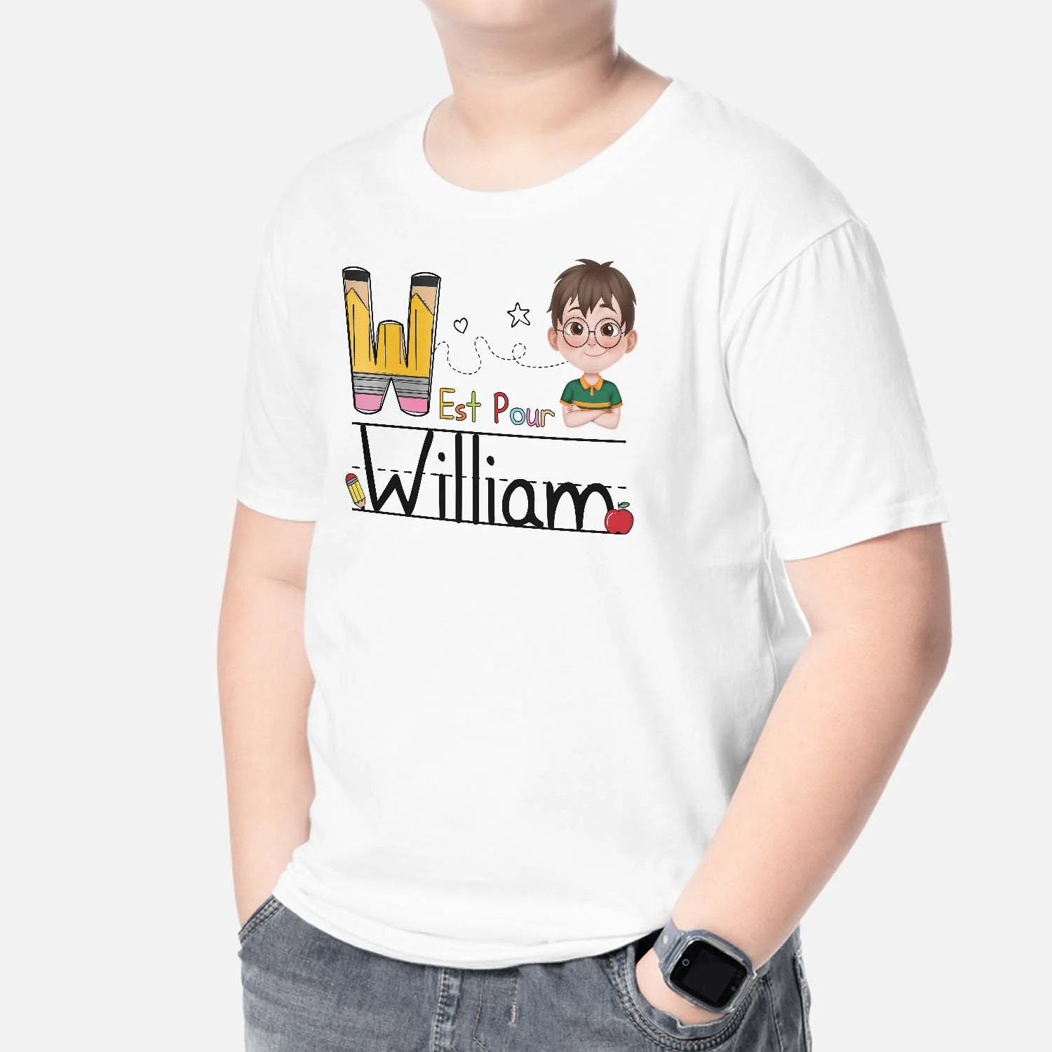 T-Shirt Enfant Personnalisé Prénom – A Est Pour - Image 2