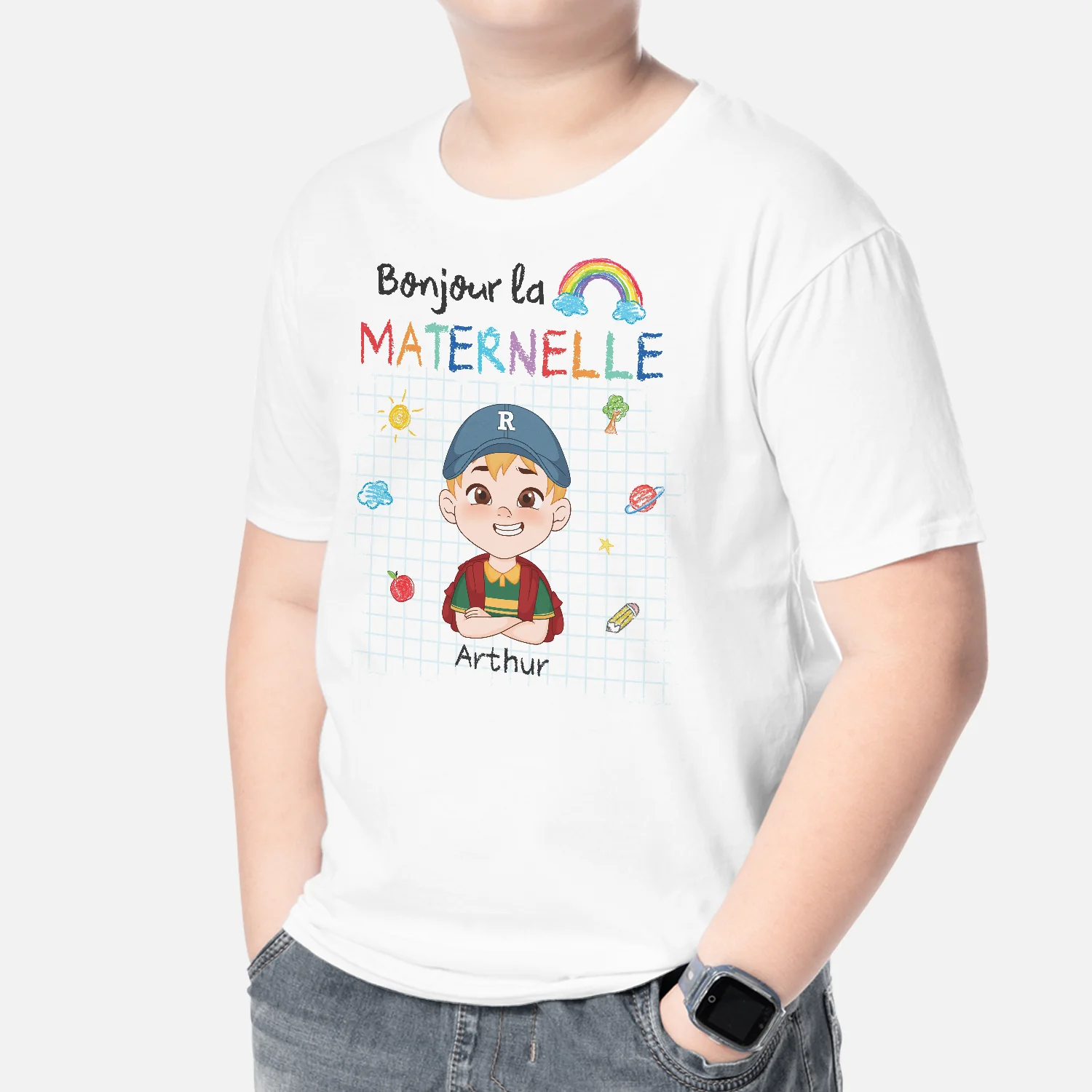 Tee Shirt Enfant Personnalisé - Bonjour la Maternelle - Image 2