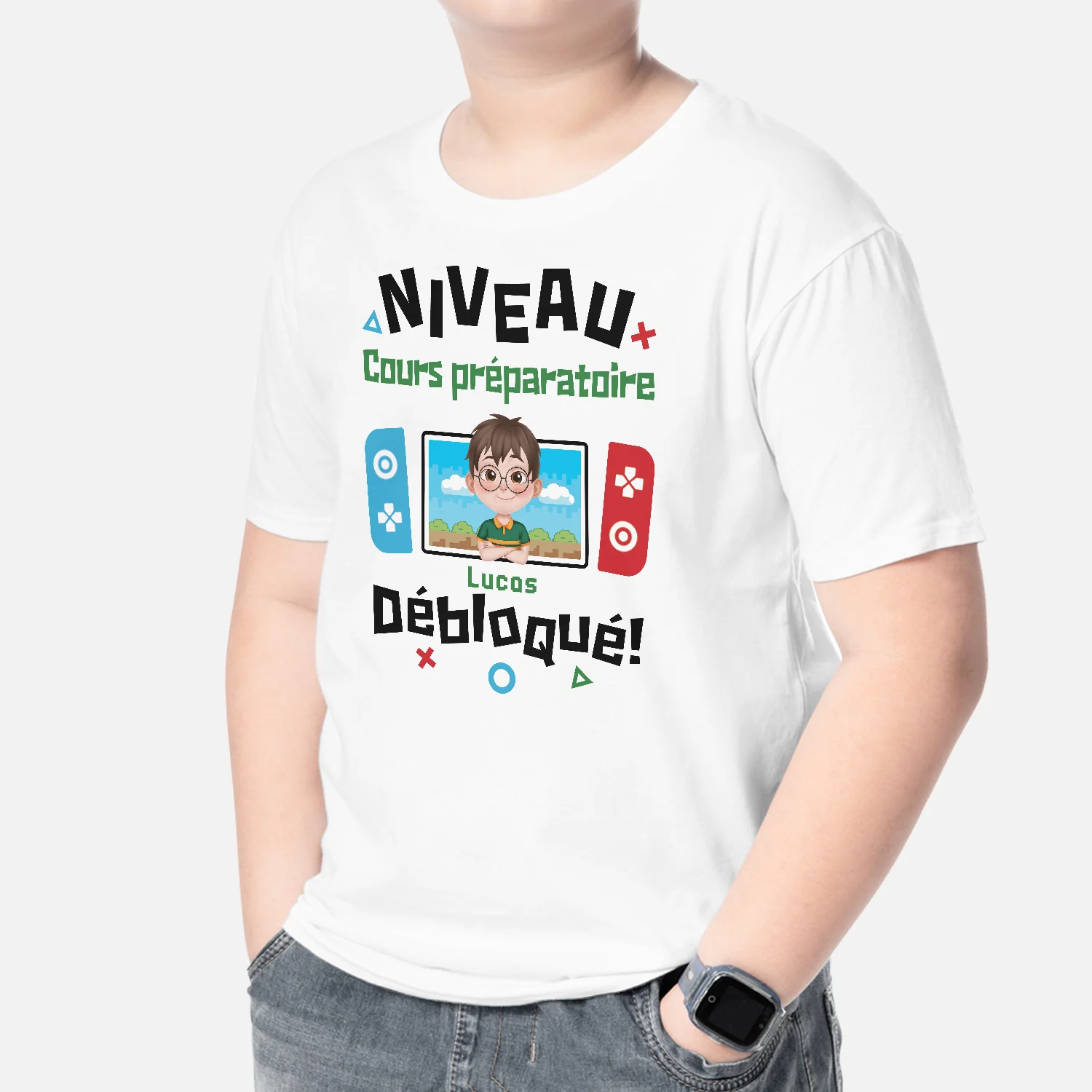 T Shirt Enfant Personnalisé - Niveau Débloqué - Image 2