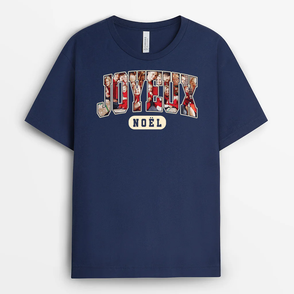 T-shirt Personnalisé Famille Avec Photo - Joyeux Noël - Image 2