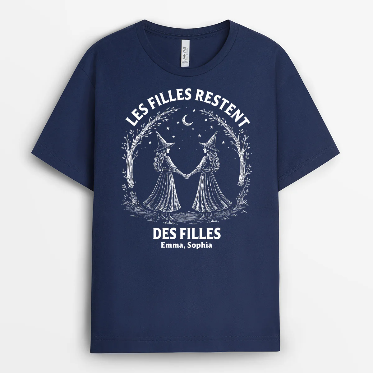 T-shirt Personnalisé Féministe Pour Meilleure Amies Couleur Foncée - Les Filles Restent Des Filles - Image 2
