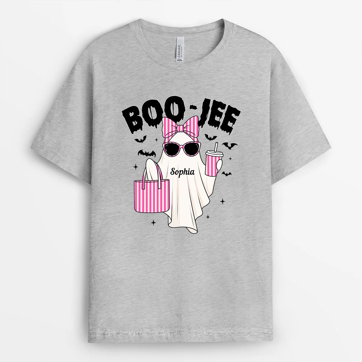 T-shirt Personnalisé Femme Halloween Couleur Claire - Bouh-gie - Image 2