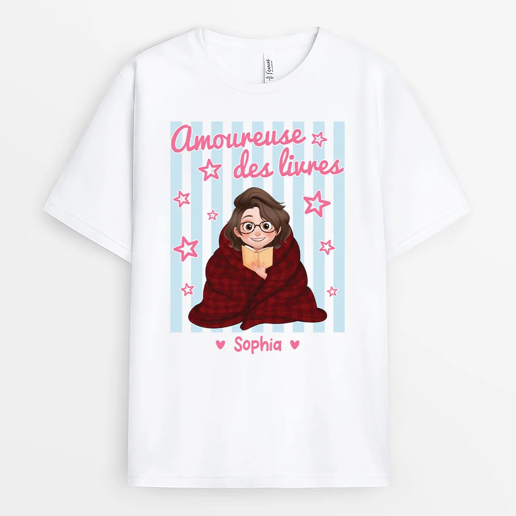T-shirt Personnalisé Femme Homme Amoureux Des Livres - Encore Un Chapitre