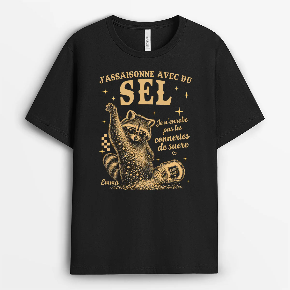 T-shirt Personnalisé Femme Homme Humour - J'assaisonne Avec Du Sel