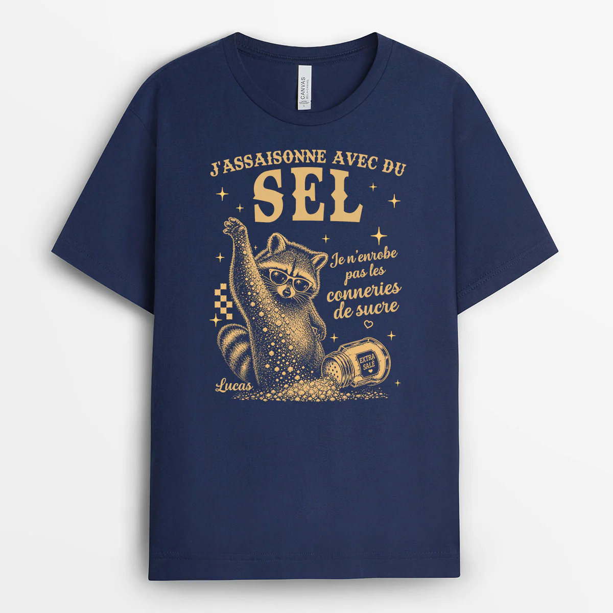 T-shirt Personnalisé Femme Homme Humour - J'assaisonne Avec Du Sel - Image 2