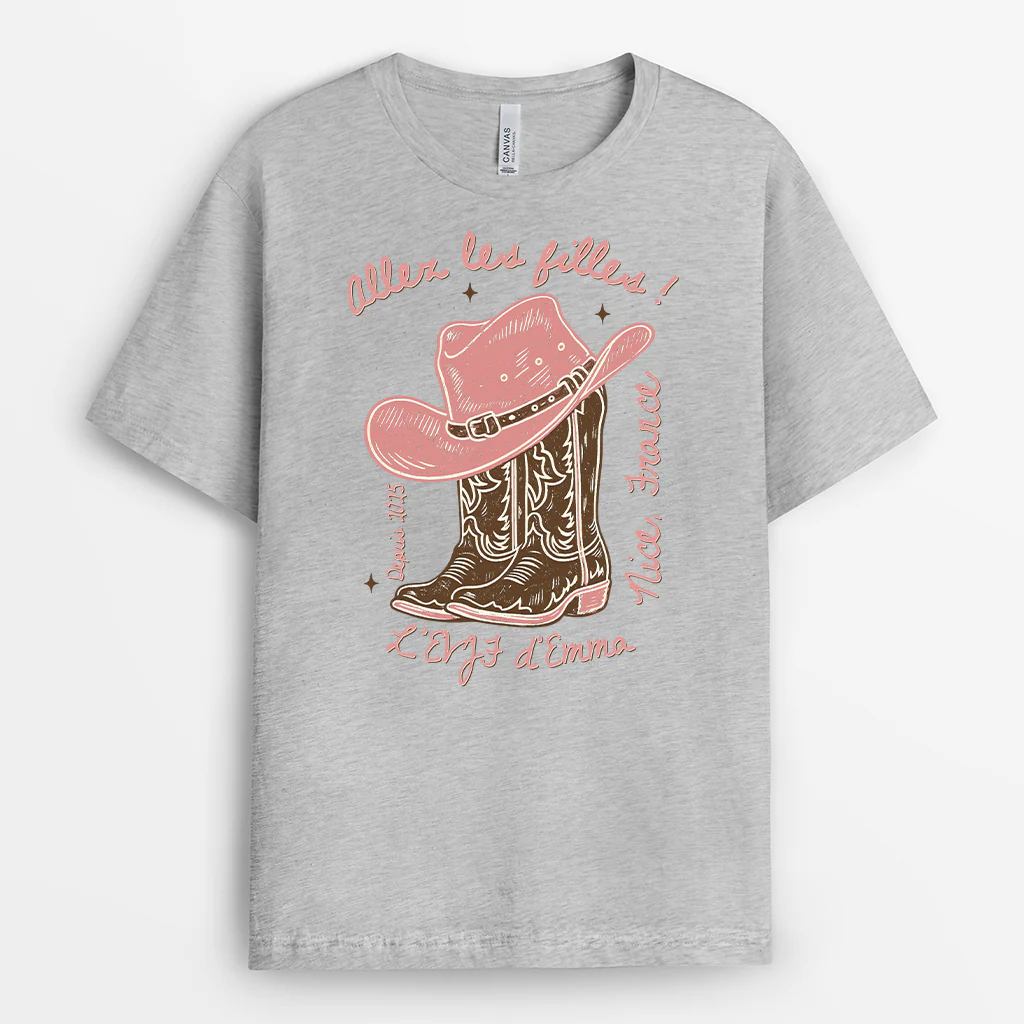 T-shirt Personnalisé Femme Pour EVJF - Allez Les Filles - Image 2