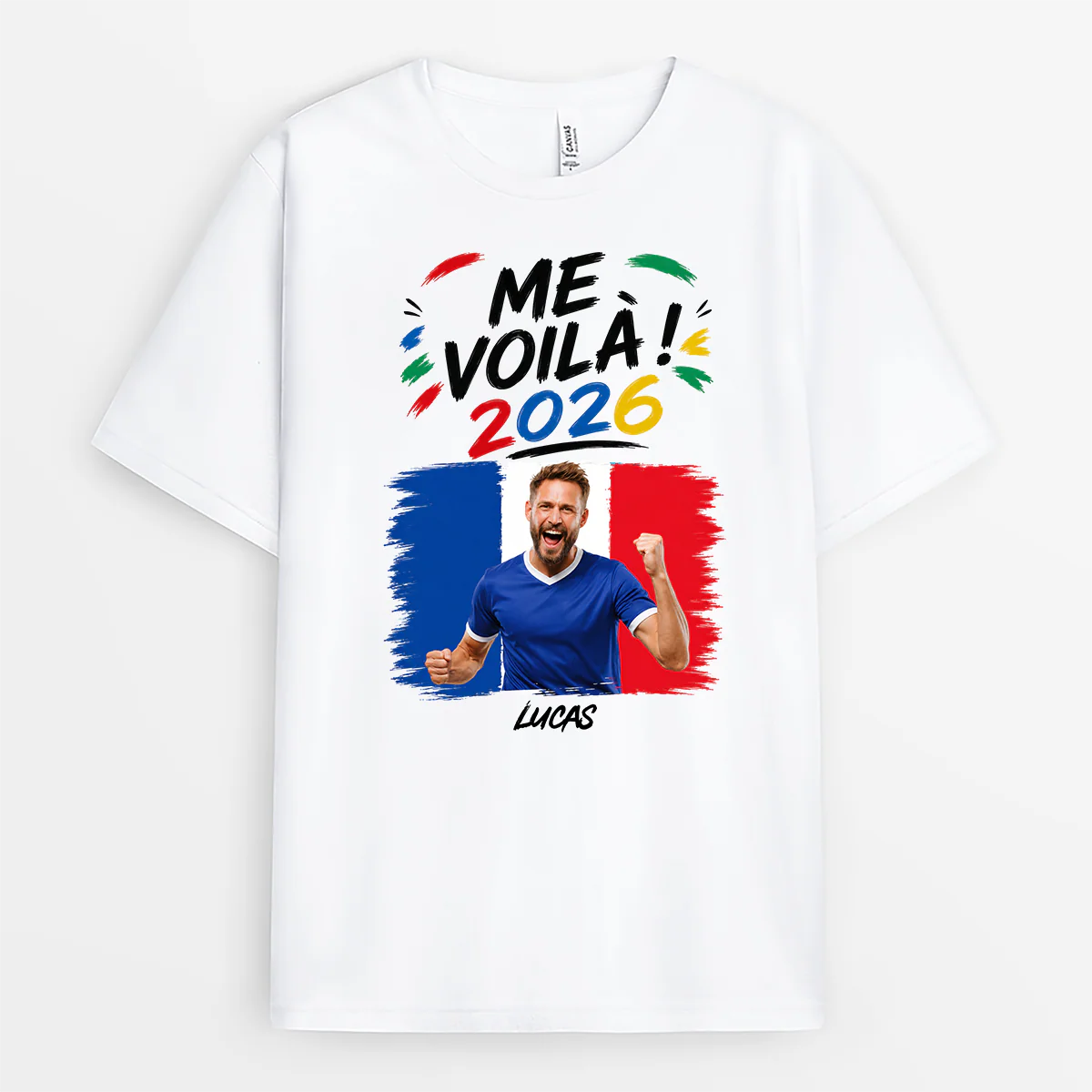 T-shirt Personnalisé Football Avec Nation Et Photo - Me Voilà