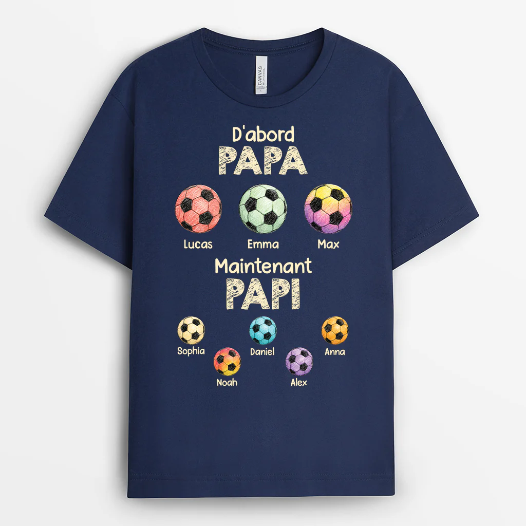 T-shirt Personnalisé Football - D'abord Papa Maintenant Papy - Image 2