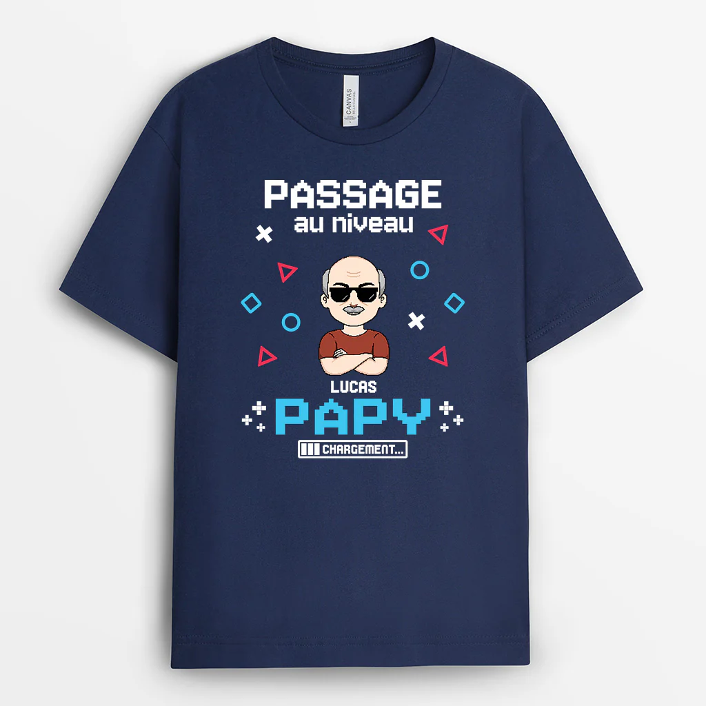 T-Shirt Personnalisé Papa | Papa Gamer Passage Au Niveau Papa - Image 2
