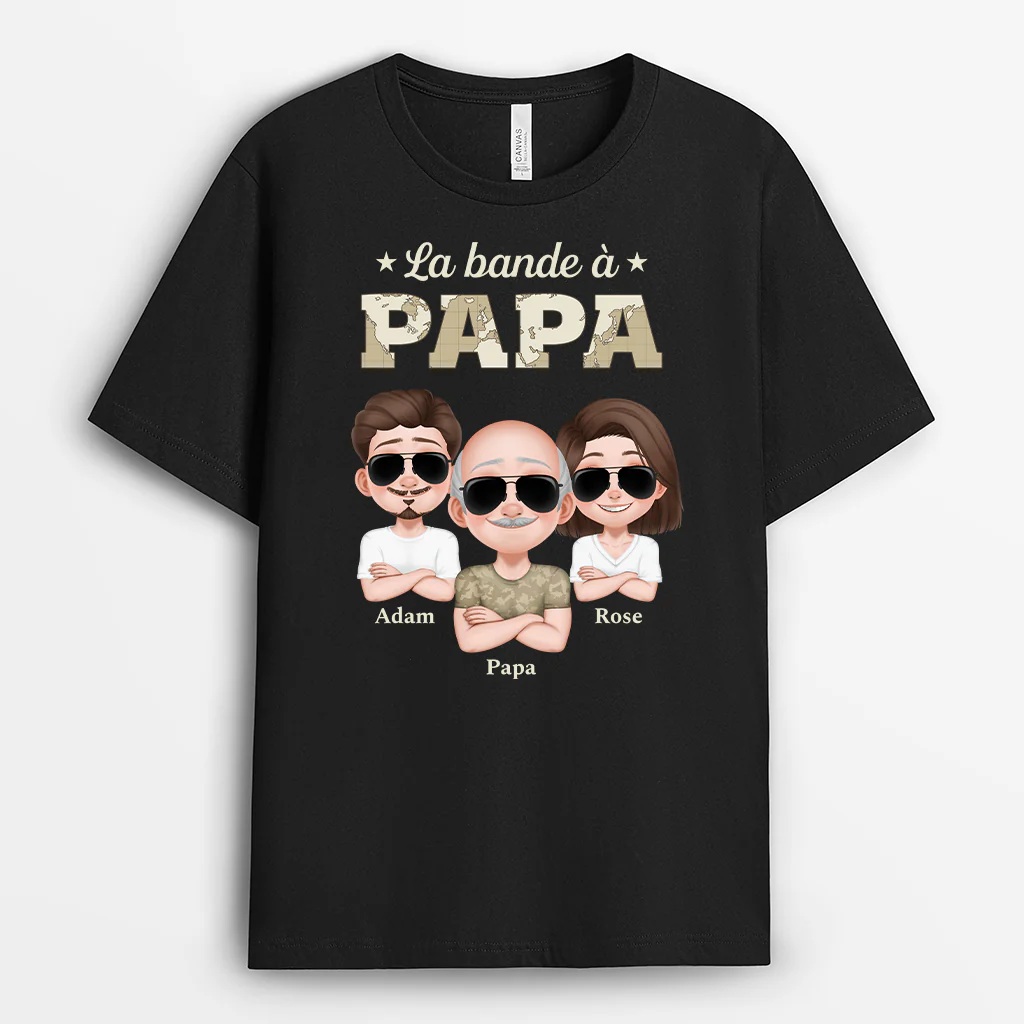 T-shirt Personnalisé - La Bande À Papa Soldat - Design Carte Au Couleur Foncé