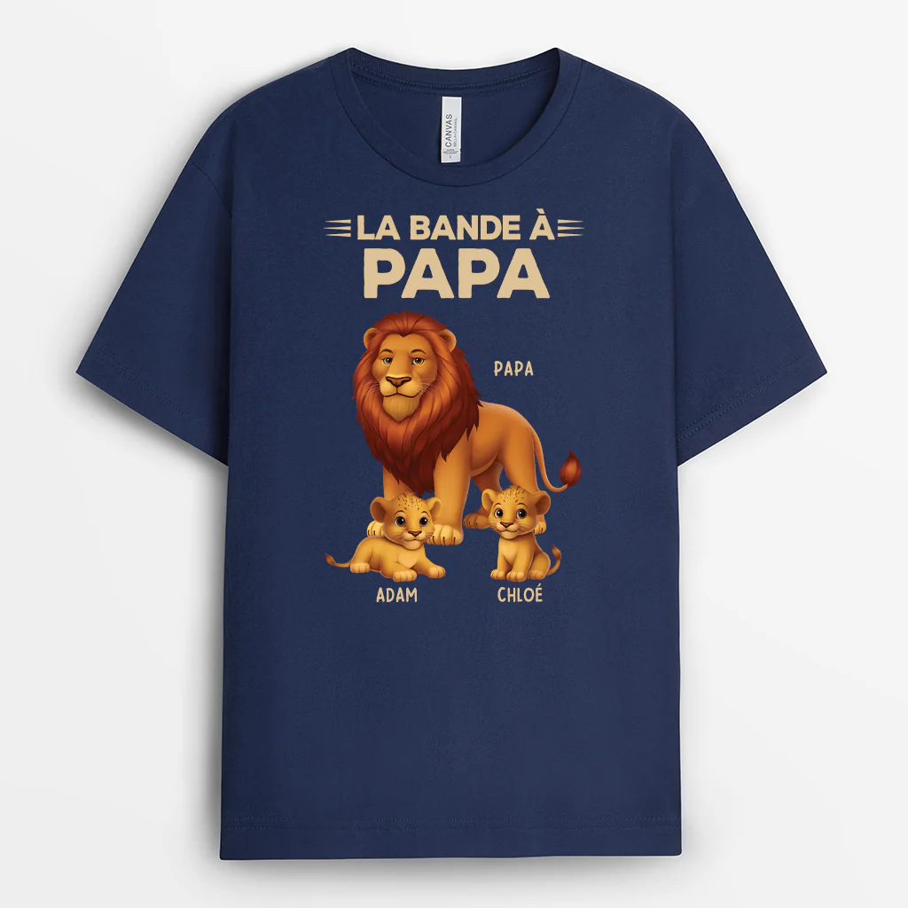 Tee Shirt Papa Personnalisé - La Bande À Papy Lion - Design Cartoon