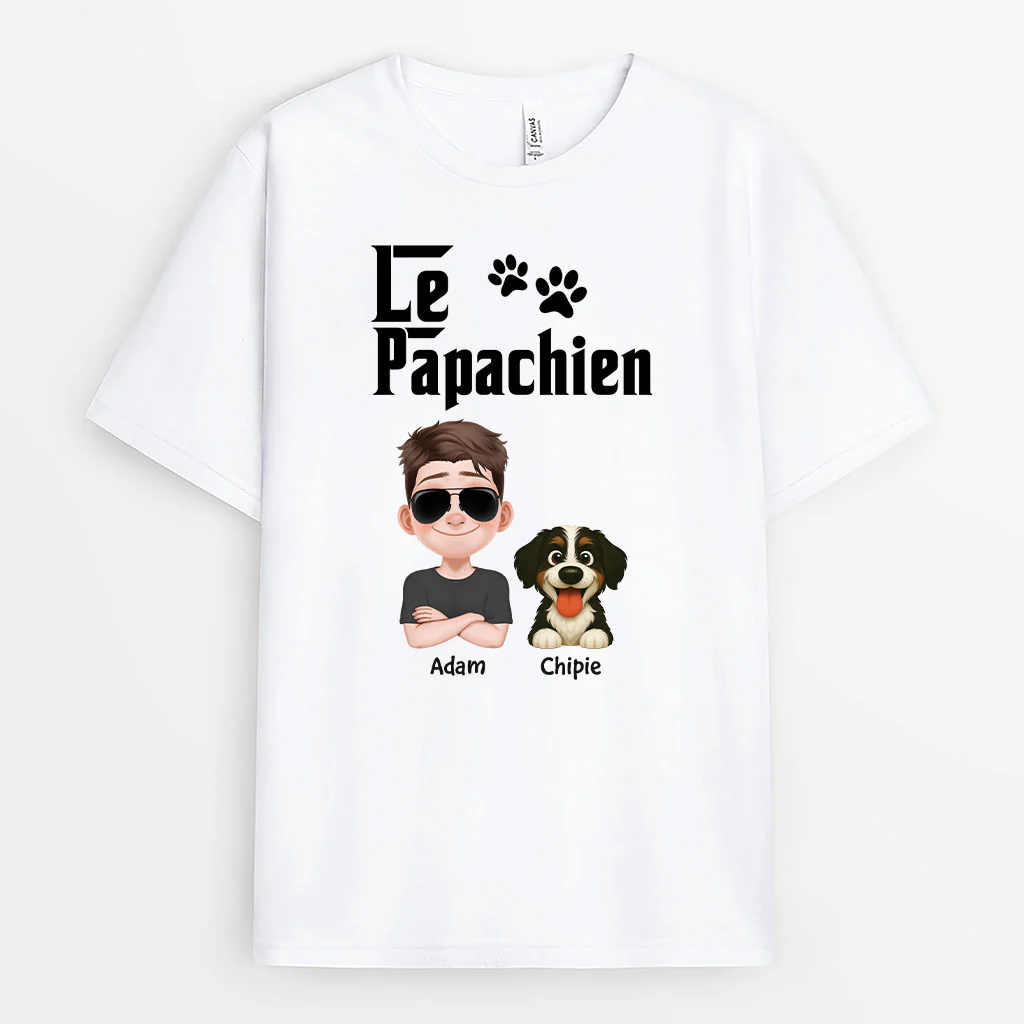 Tee shirt chien personnalisé – Le papa chien