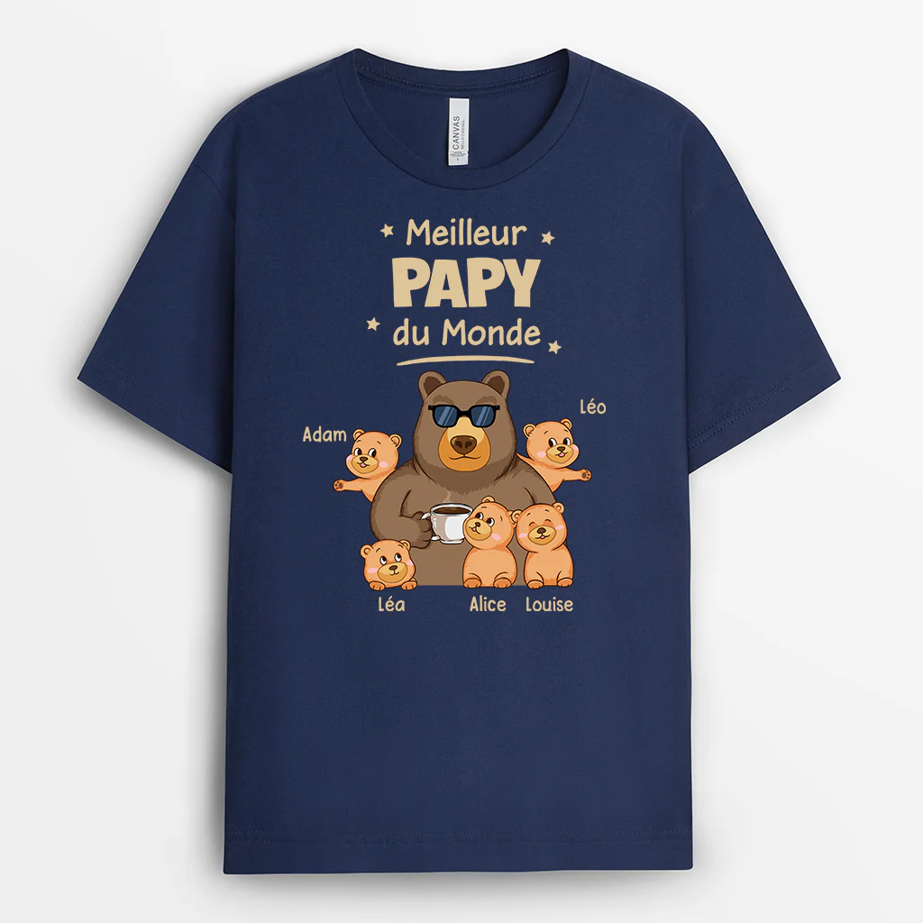 Tee Shirt Personnalisé Papa - Meilleur Papa/Papy Ours Du Monde - Image 2