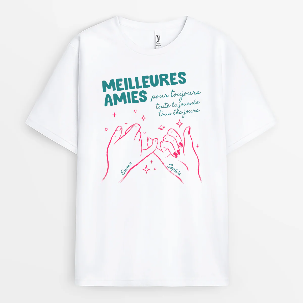 T-shirt Personnalisé Meilleure Amie Avec Photo Couleur Claire - Tous Les Jours