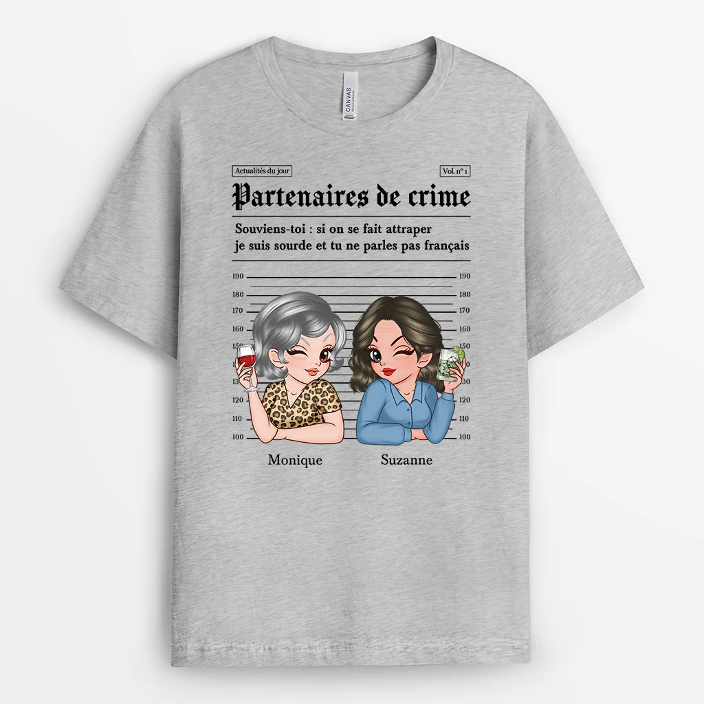 Tee Shirt Personnalisé Meilleure Amie - Partenaires De Crime - Image 2
