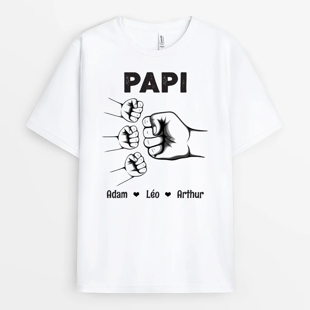 T-shirt Personnalisé Papa - Avec Poings Version Simple - Image 2