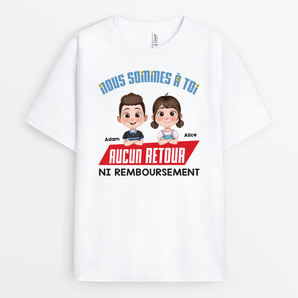 T Shirt Personnalisé Maman - Aucun Retour Ni Remboursement - Design Cartoon