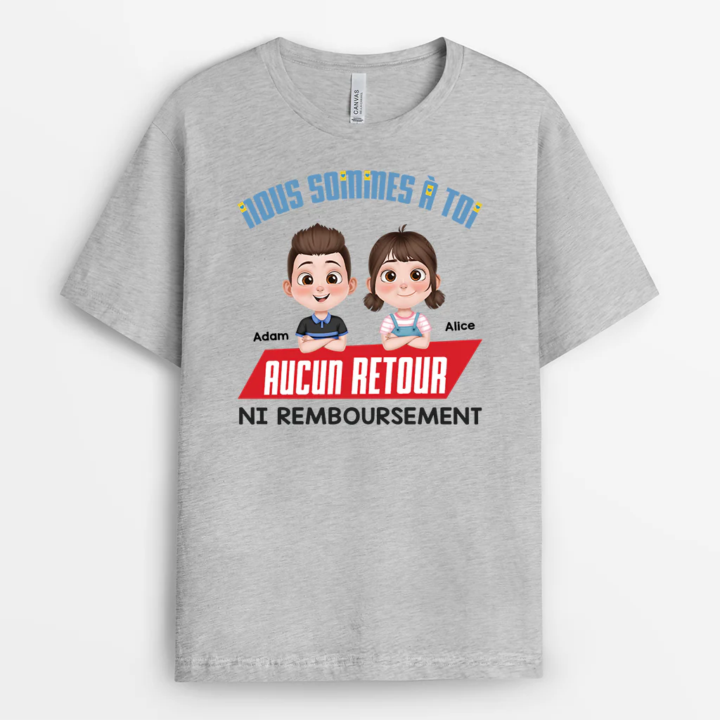 T Shirt Personnalisé Maman - Aucun Retour Ni Remboursement - Design Cartoon - Image 2
