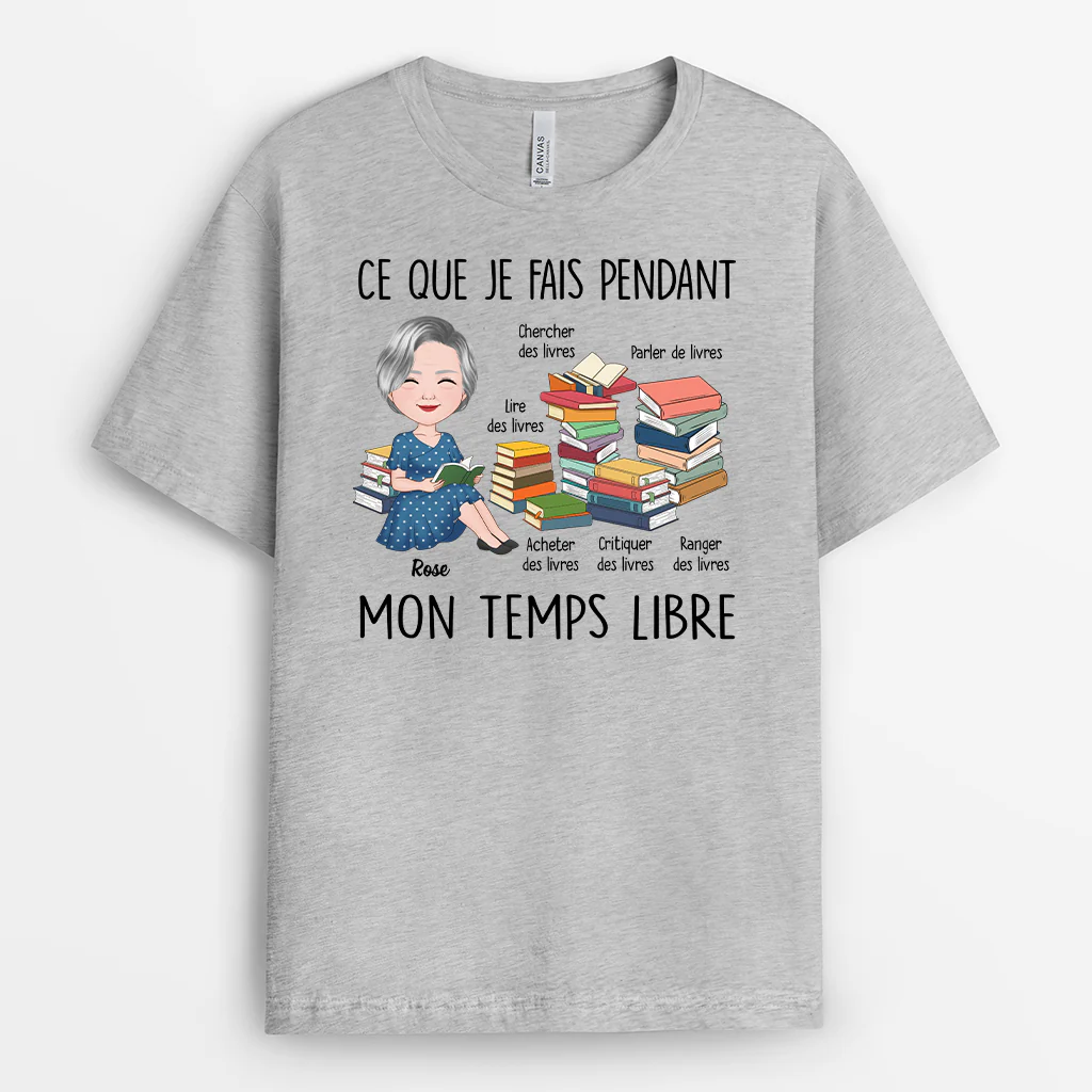 Tee Shirt Personnalisé Femme | Ce Que Je Fais Pendant Mon Temps Libre - Image 2