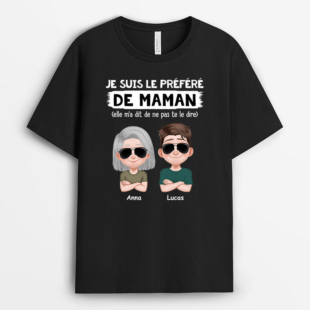 Tee Shirt Personnalisé Maman - Je Suis Le Préféré De Maman