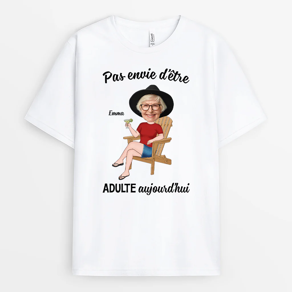 T-shirt Personnalisé Humoristique - Pas Envie d’Être Adulte