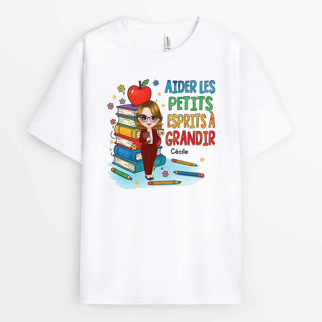 Cadeau Maîtresse Personnalisé - T-shirt Personnalisé Pour Professeur Femme/Homme