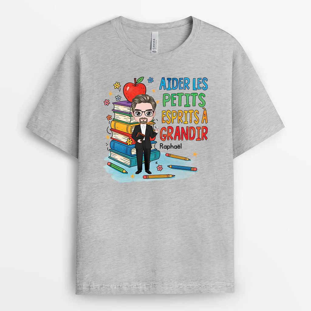 Cadeau Maîtresse Personnalisé - T-shirt Personnalisé Pour Professeur Femme/Homme - Image 2