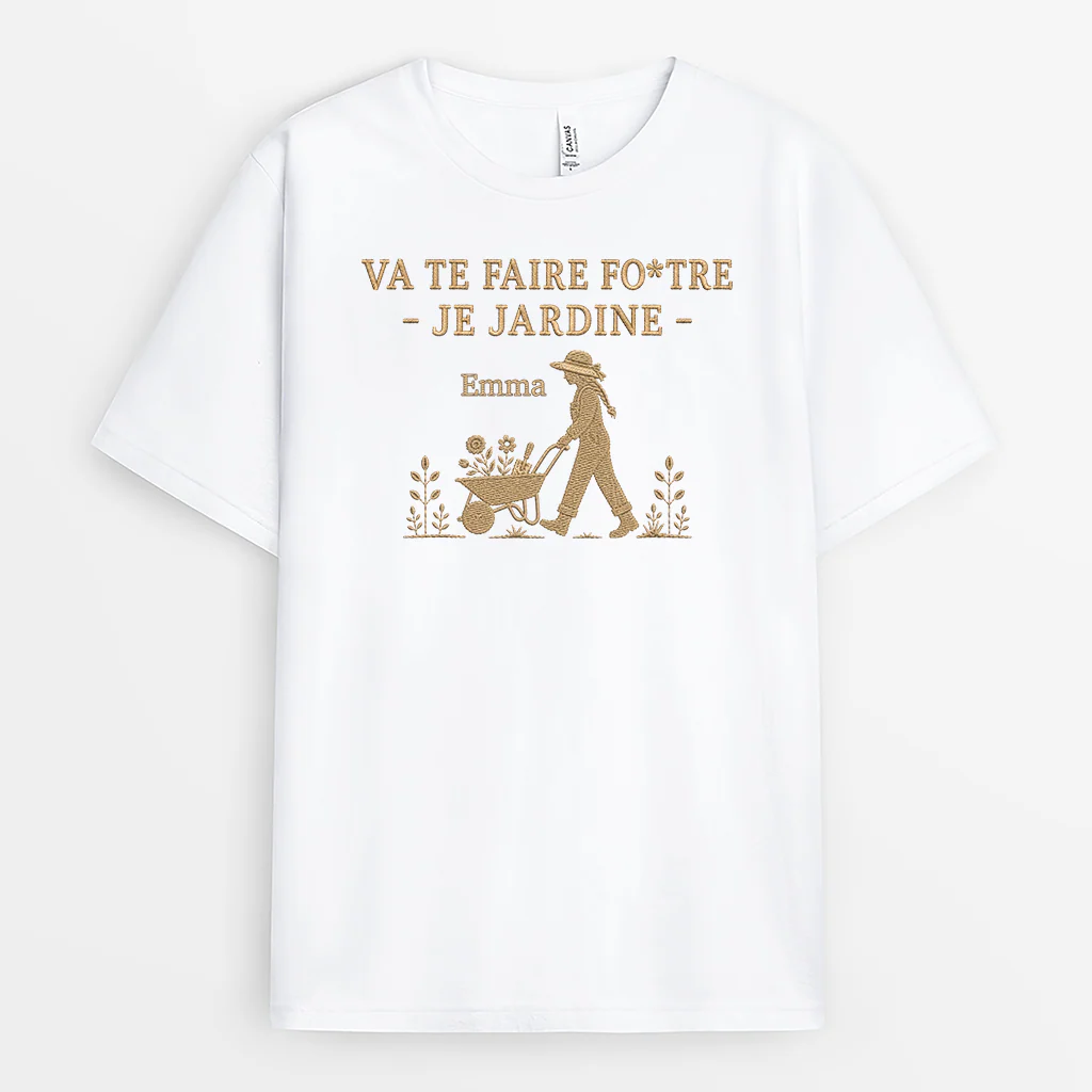 T-shirt Personnalisé Prénom Couleur Claire - Je Jardine