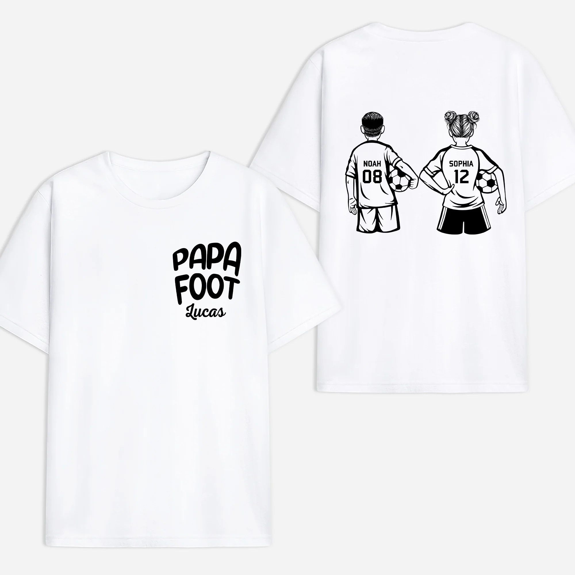 T-shirt Personnalisé Recto Verso Football - Clubs Des Mamans Papas De Foot