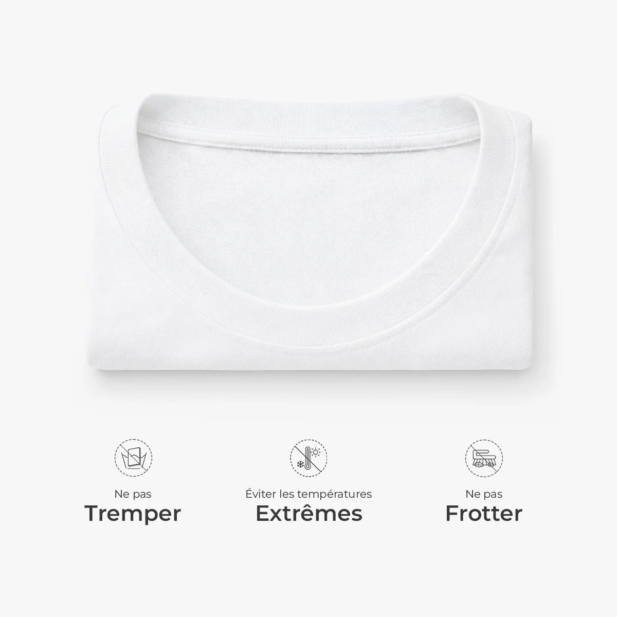 Tee Shirt Personnalisé Texte À L’intérieur Du Col Blanc - Cadeau Futur Papa Future Maman Future Mamie Futur Papy - Image 3