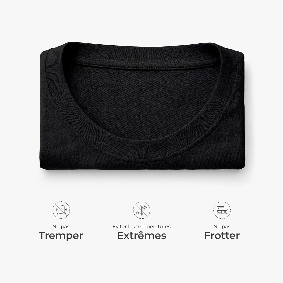 T-shirt Personnalisé Texte À L’intérieur Du Col Noir Pour Fille/Fils - T’aimer Toute Ma Vie - Image 3