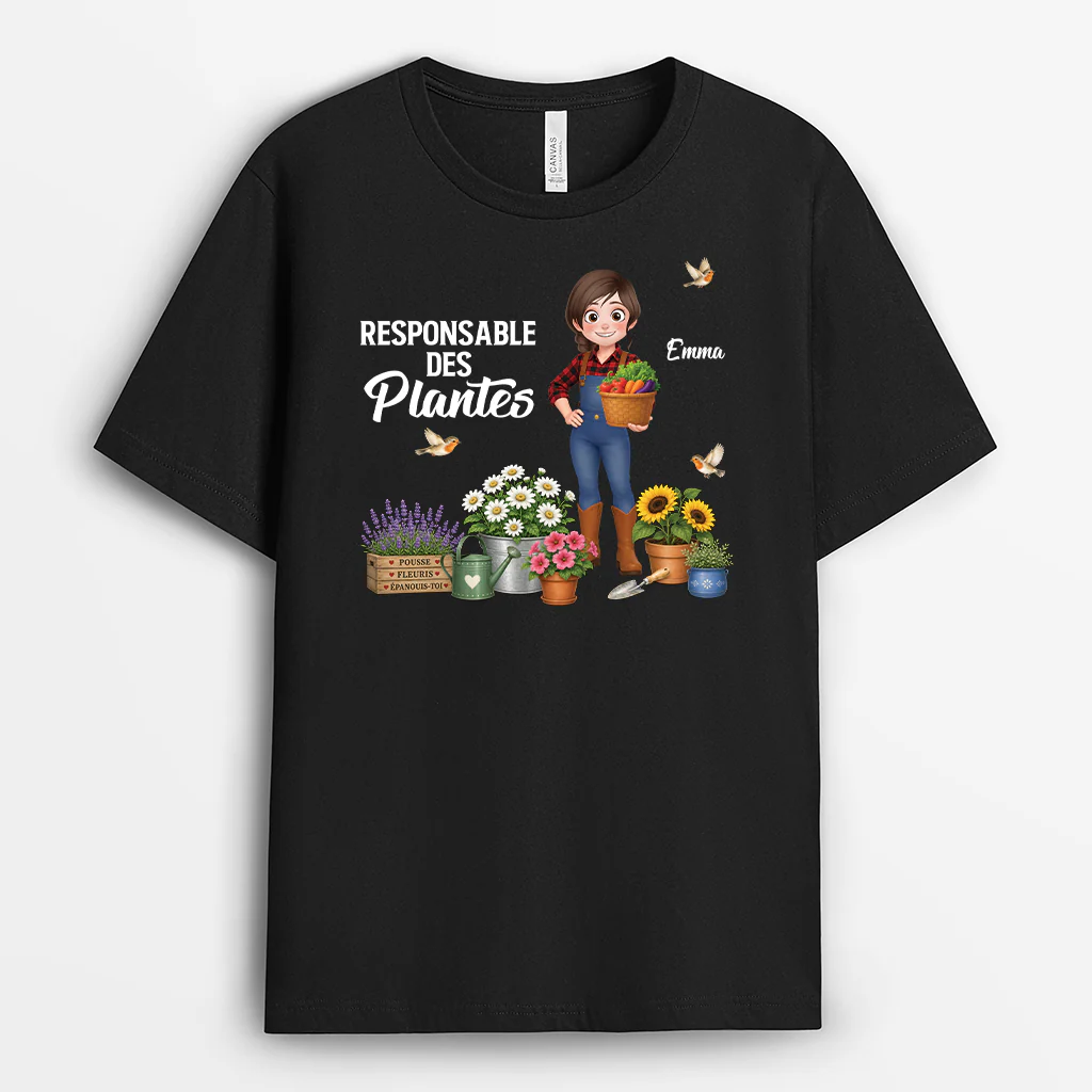 T-shirt Personnalisée Femme Homme - Jardinier Responsable Des Plantes