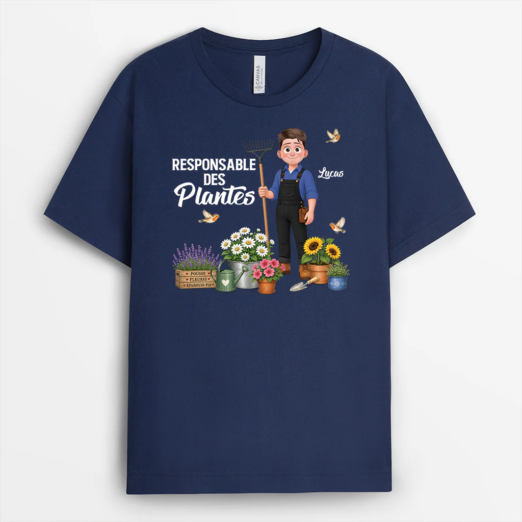 T-shirt Personnalisée Femme Homme - Jardinier Responsable Des Plantes - Image 2