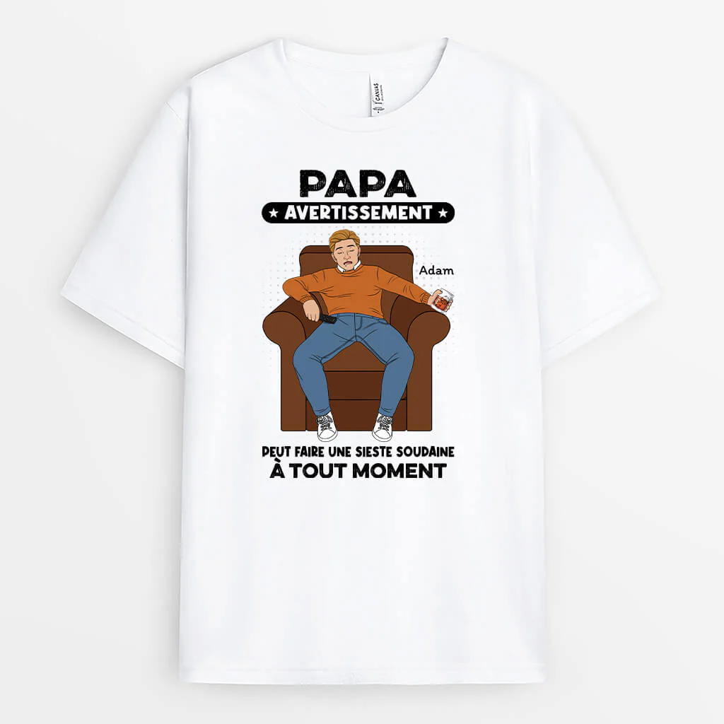 T-Shirt Personnalisé Drôle – Peut Faire Une Sieste Soudaine À Tout Moment - Image 2