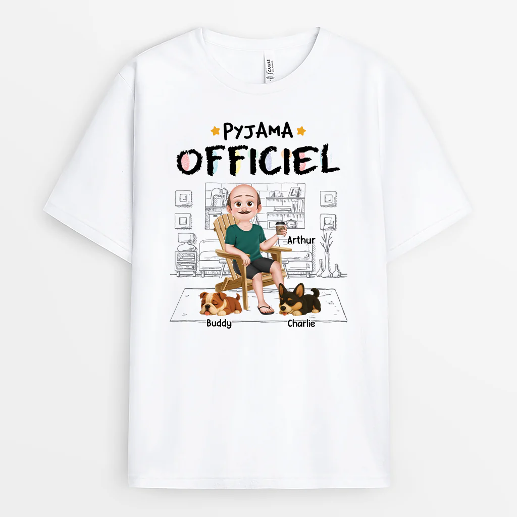 T Shirt Pour Chien Personnalisé | T-Shirt De Nuit Officiel Chiens Dormant