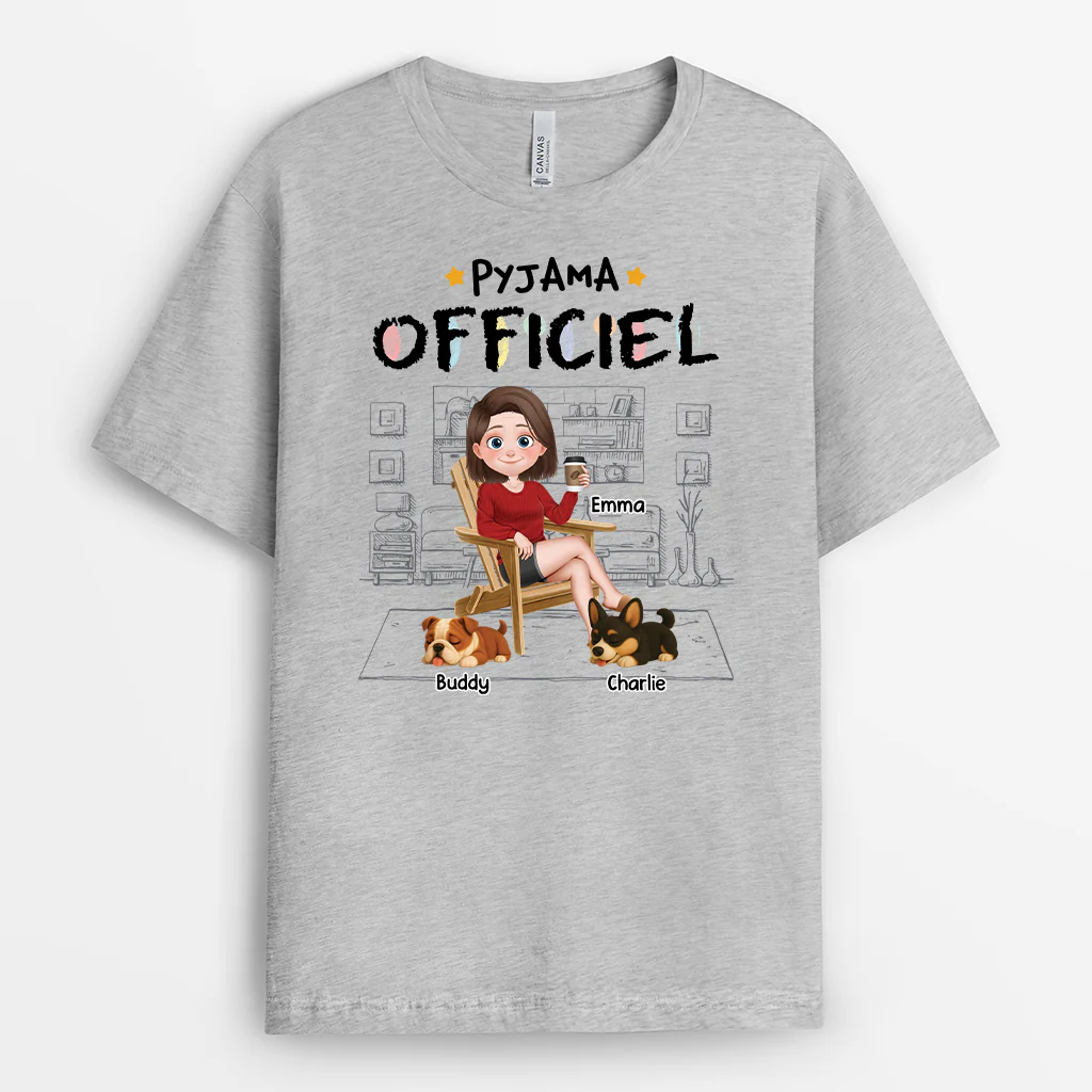 T Shirt Pour Chien Personnalisé | T-Shirt De Nuit Officiel Chiens Dormant - Image 2