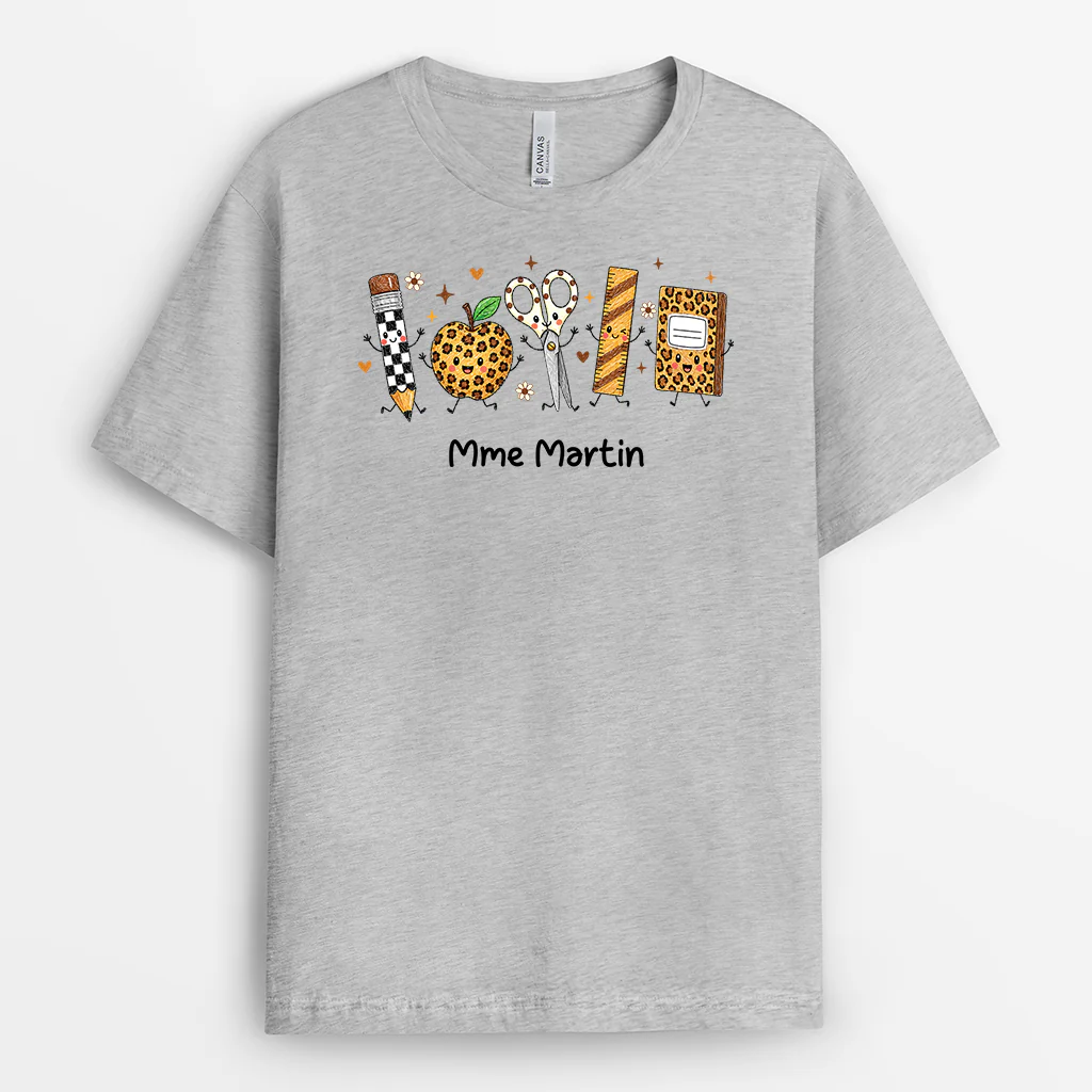T-shirt Professeur Personnalisable - Cadeau Original Pour La Rentrée - Image 2