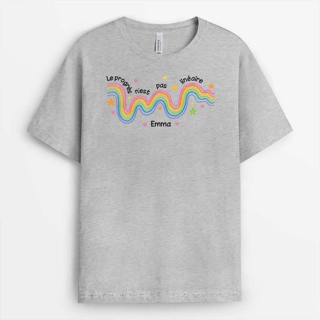 T-shirt Professeur Personnalisé - Le Progrès N’est Pas Linéaire - Image 2