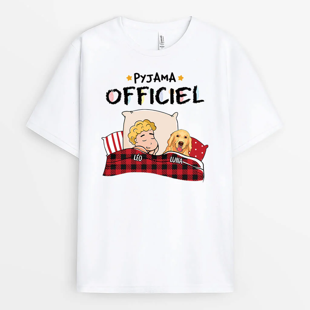 T-shirt Pyjama Officiel Avec Chien Personnalisé - Image 2