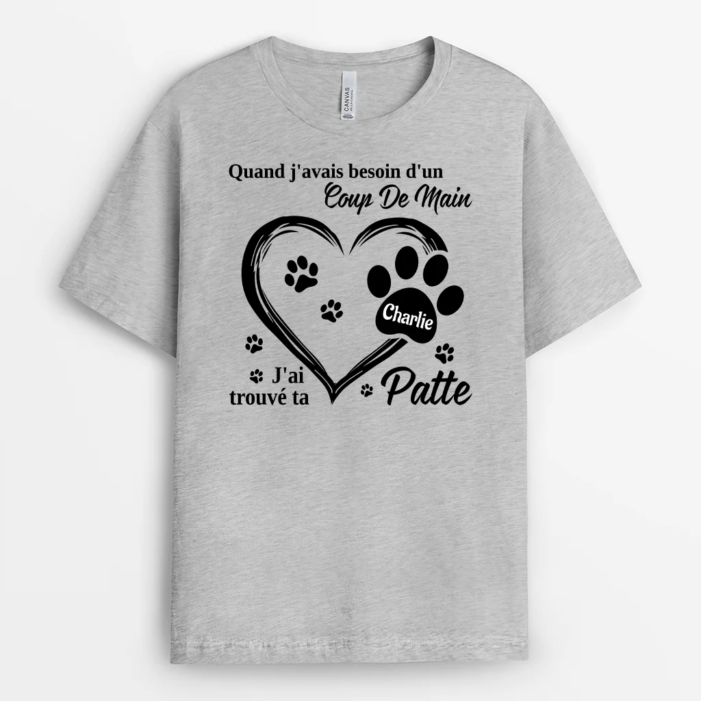 T Shirt Personnalisé Chat - Quand J'Avais Besoin D'Un Coup De Main - Image 2