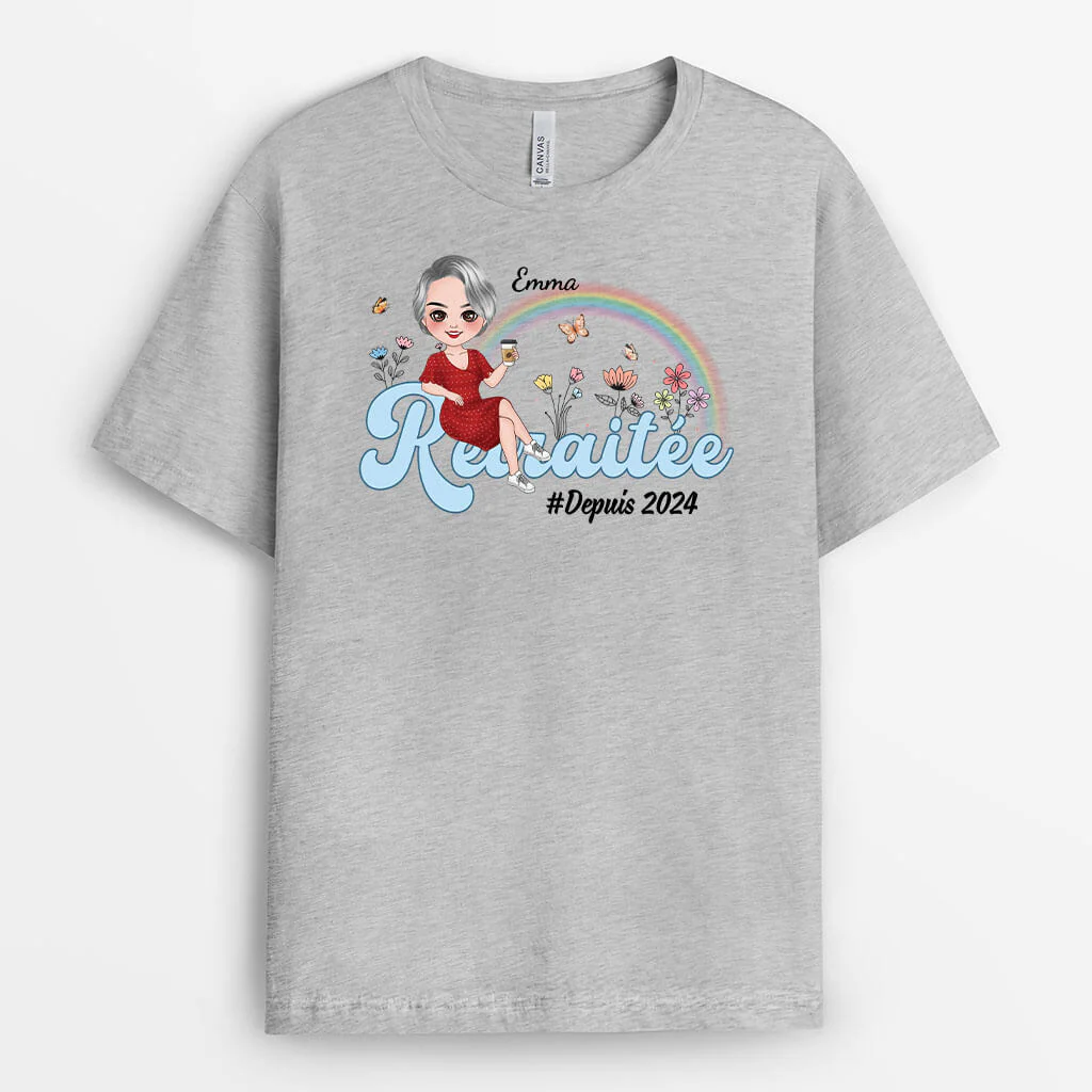 T-shirt Personnalisé Femme – Retraitée Depuis - Image 2