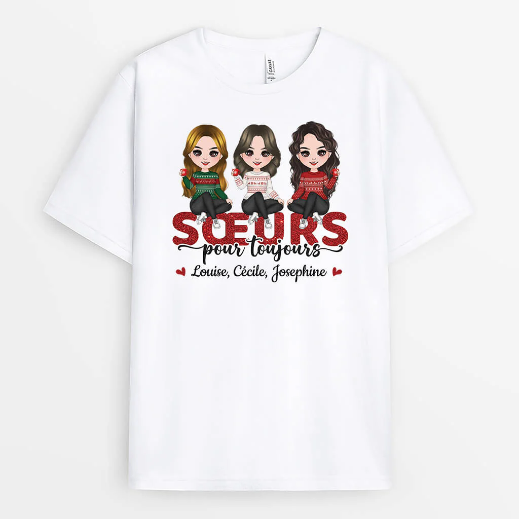 T-shirt Personnalisé - Sœurs Pour Toujours – Cadeau d’Amitié
