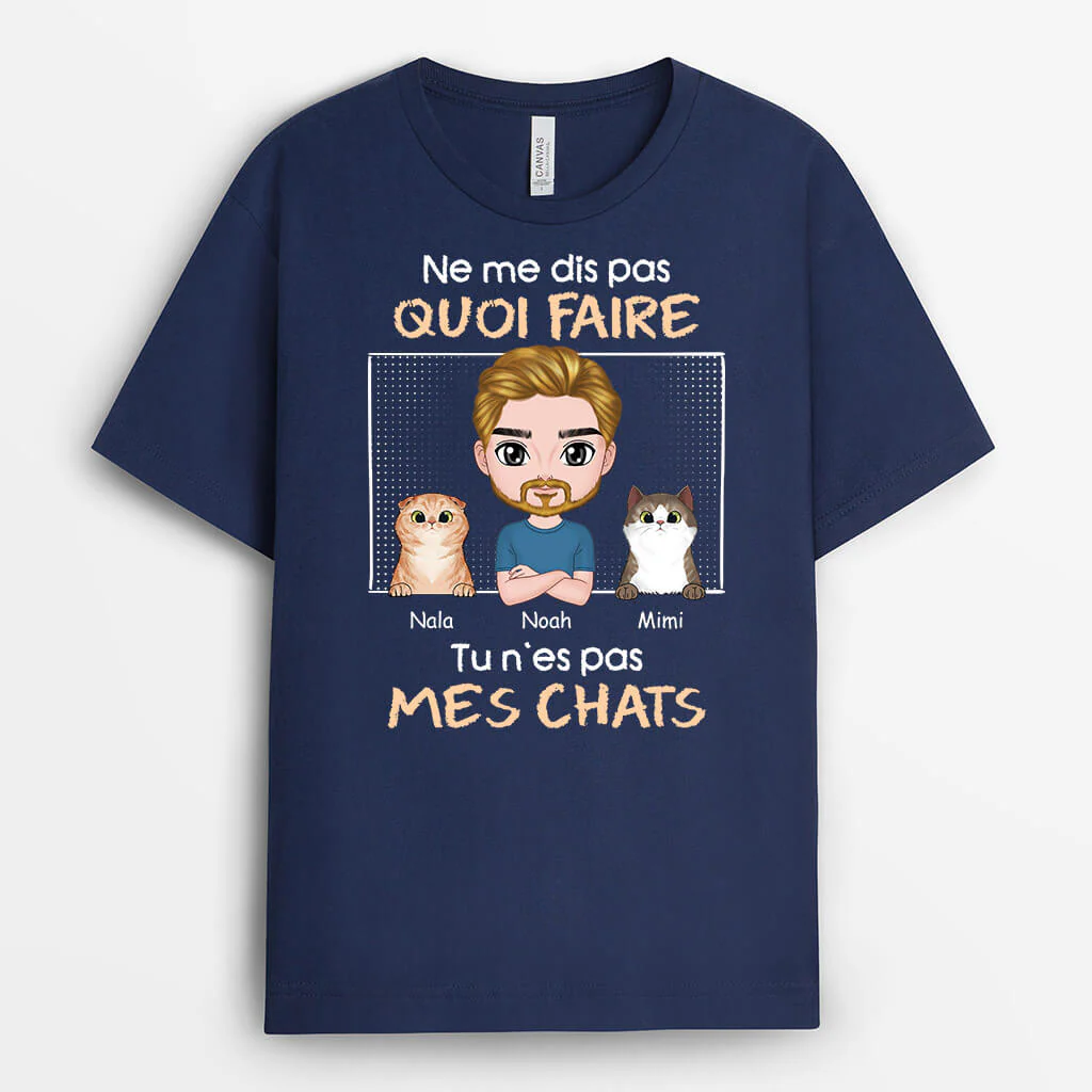 Tee Shirt Personnalisé Femme –  Tu N'Es Pas Mes Chats - Image 2
