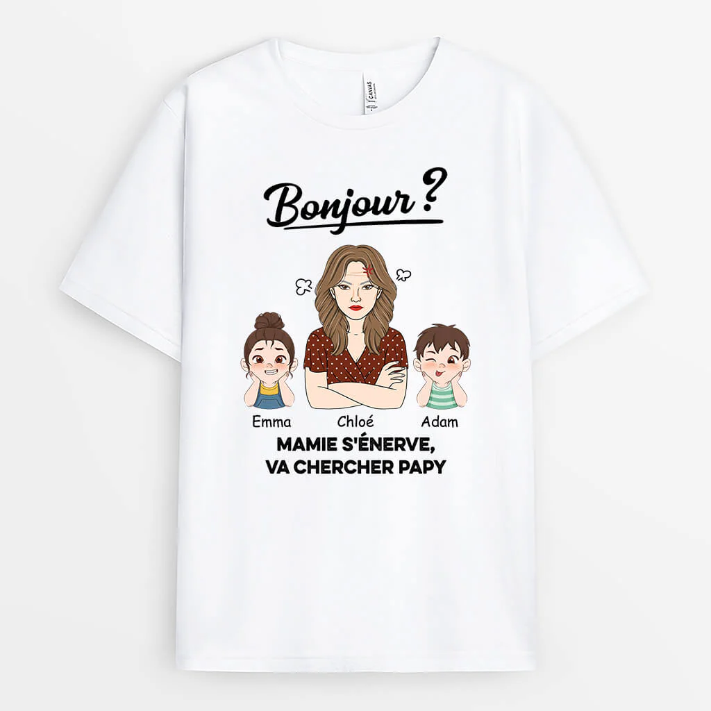 T-shirt Va Chercher Mamie Personnalisé - Image 2