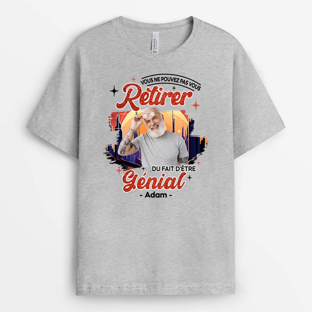 T Shirt Vous Ne Pouvez Pas Vous Retirer Du Fait d'Être Géniale Personnalisé - Image 2
