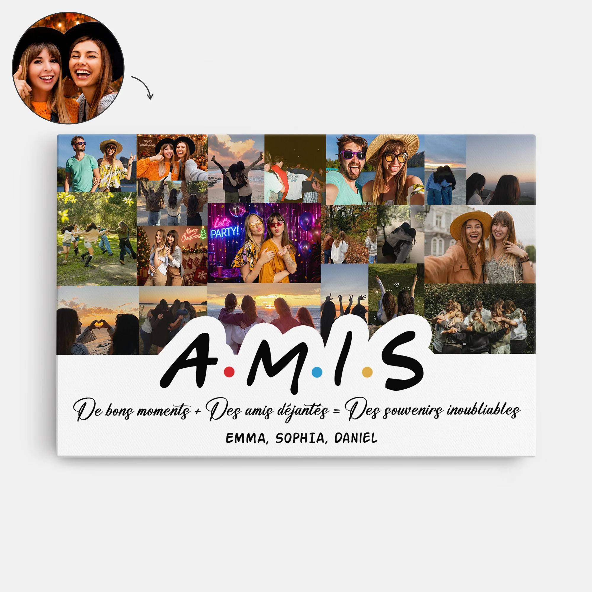 Tableau Personnalisé Meilleure Amie Avec Photo - Souvenirs Inoubliables