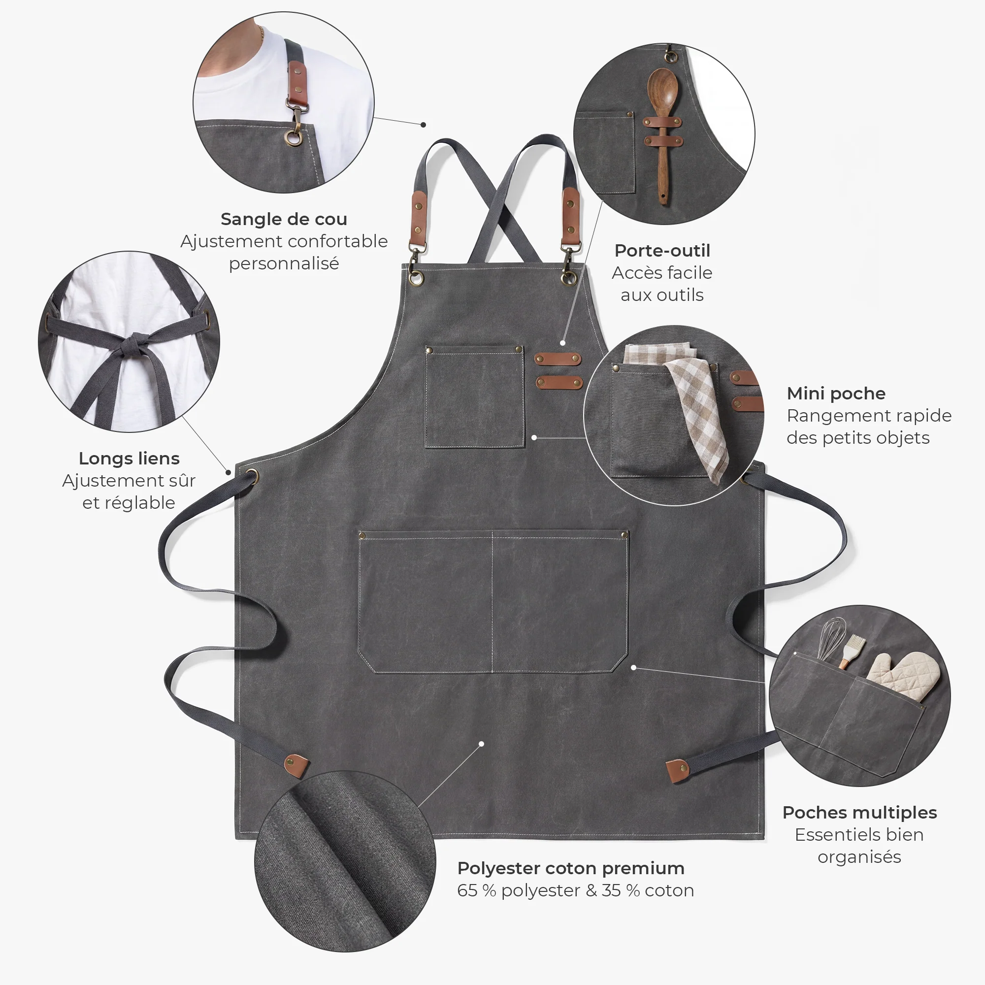 Tablier Barbecue Personnalisé - Maître Du Grill Cadeau Barbecue Homme - Image 5