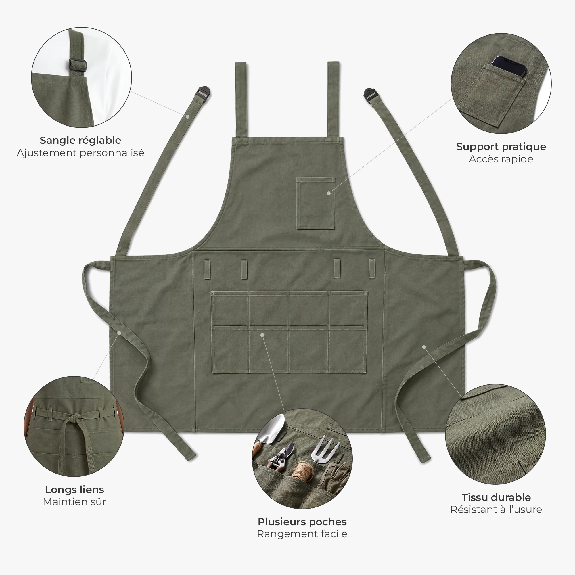 Tablier Jardinage Personnalisé - Cadeau Homme Femme Qui Aime Jardiner - Image 4